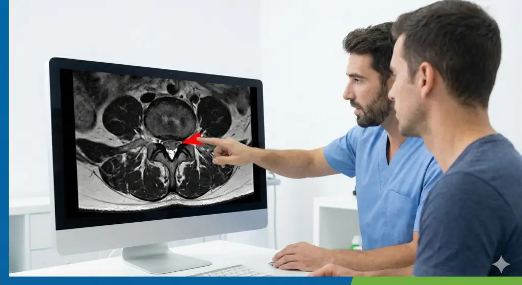 Consultation médicale avec imagerie médicale.